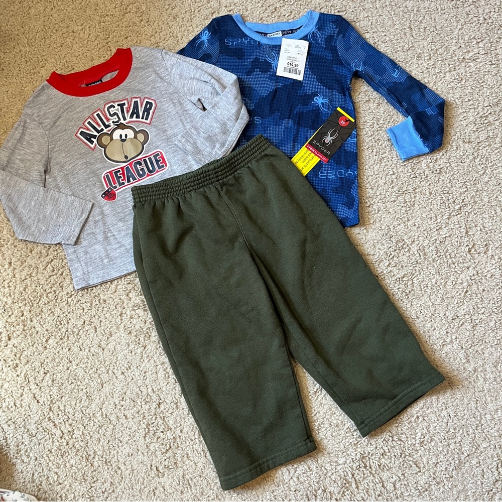 3T Boys Clothing Lot Spyder Sears Fleece Pants Jelli Fish Kids Long-Sleeve Shirt